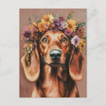 Carte postale de dachshund aquarelle