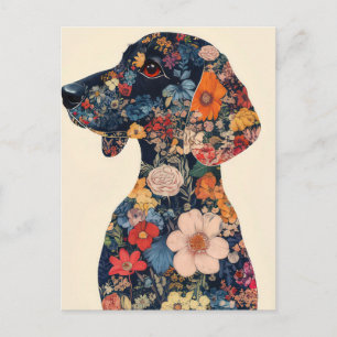 Carte postale de dachshund aquarelle