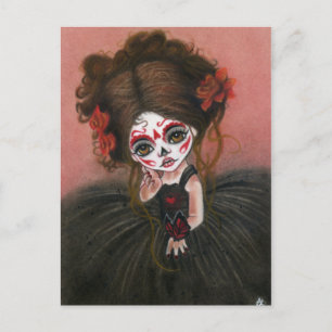 Carte postale de Danse Macabre big eye girl
