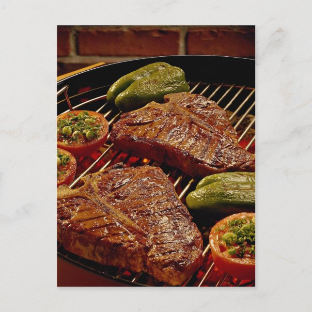 Carte Postale De délicieux steaks à la T (Devant)