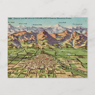 Carte postale de Denver & Colorado Mtns