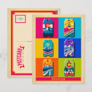 Carte postale de Denver Colorado Ski Ticket Vintag