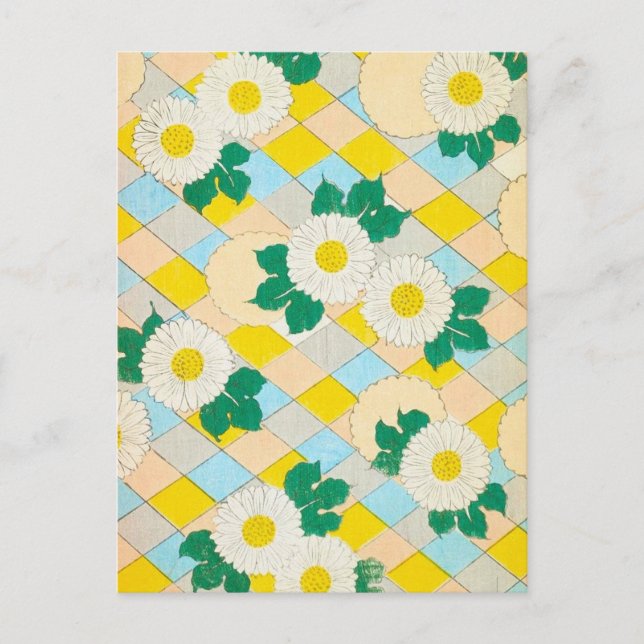 Carte postale de design floral japonais abstrait (Devant)