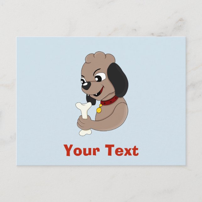 Carte postale de dessin animé de chiot mignon (Devant)
