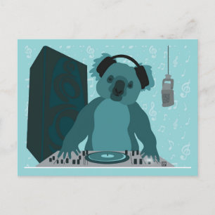 Carte postale de DJ de musique de koala