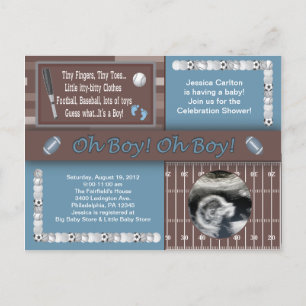 Carte postale de douche de sports de bébé