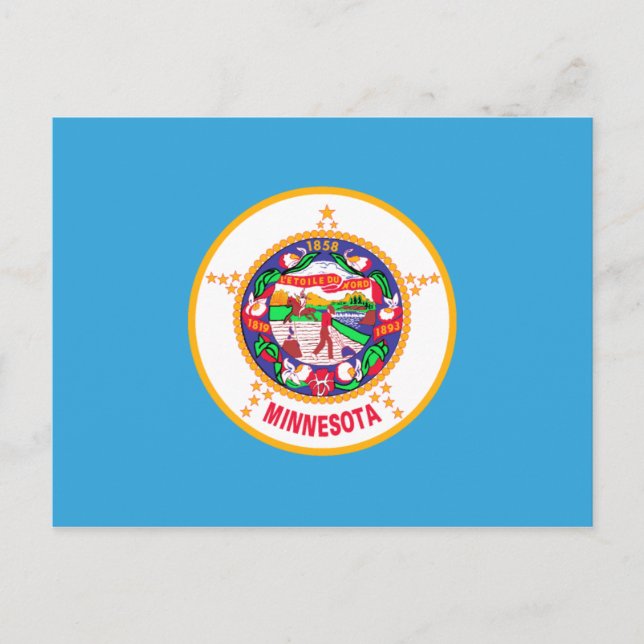 Carte postale de drapeau d'état du Minnesota (Devant)