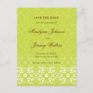 Carte postale de faire-part de Damask Swirls Lace 