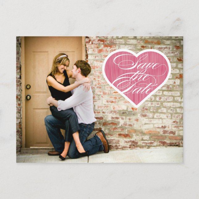 Carte postale de faire-part de date de mariage à c (Devant)