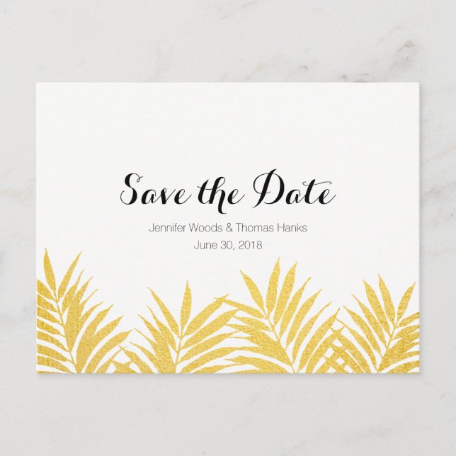 Carte postale de faire-part de mariage simple et é (Devant)