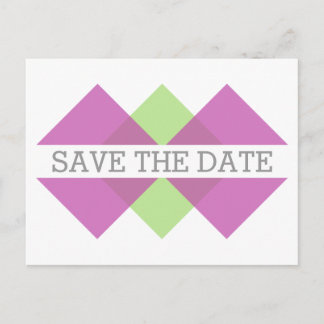 Carte postale de faire-part de mariage triade géom