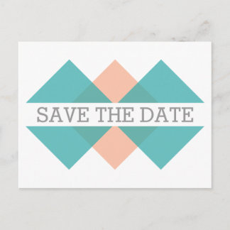 Carte postale de faire-part de mariage triade géom