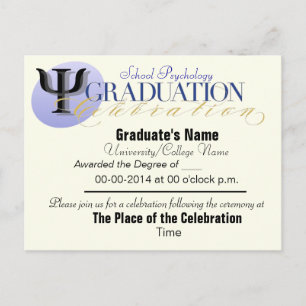 Carte postale de faire-part d'obtention du diplôme