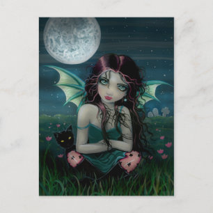Carte postale de fée vampire au parfum inquiétant