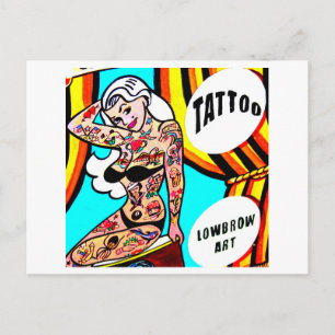 carte postale de femme tatouée