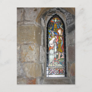 Carte postale de fenêtre en verre tendu de religio