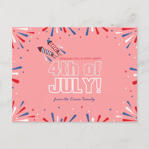 Carte postale de fête de l'Indépendance étincelant
