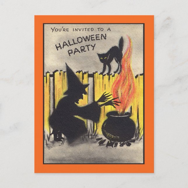 Carte postale de fête Halloween vintage (Devant)