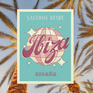 Carte postale de fête rétro vintage d'Ibiza España