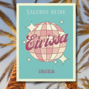Carte postale de fête rétro vintage Eivissa Ibiza 
