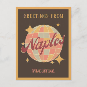 Carte postale de fête rétro vintage Naples Floride
