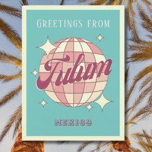 Carte postale de fête rétro vintage Tulum Mexique