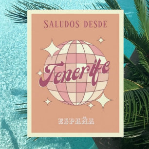 Carte postale de fête vintage de Tenerife canarie 