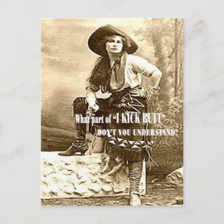 Carte postale de fille occidentale I Kick Butt