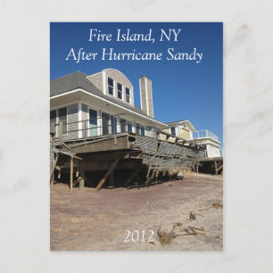 Carte postale de Fire Island NY après l'ouragan Sa