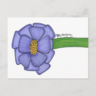Carte postale de fleur carrée violette