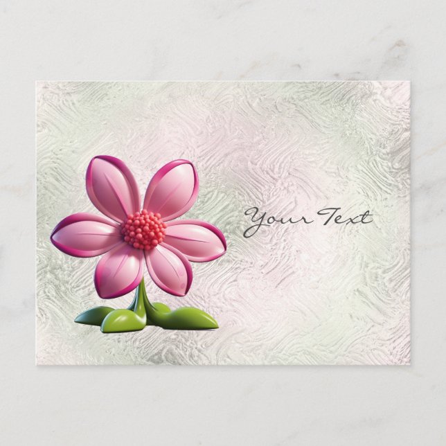 Carte postale de fleur rose (Devant)