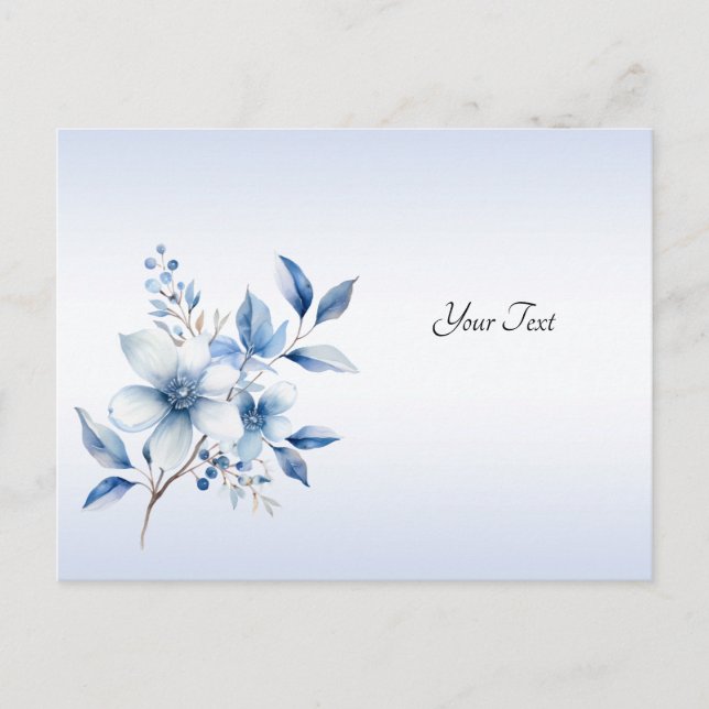 Carte postale de fleurs bleues botaniques (Devant)