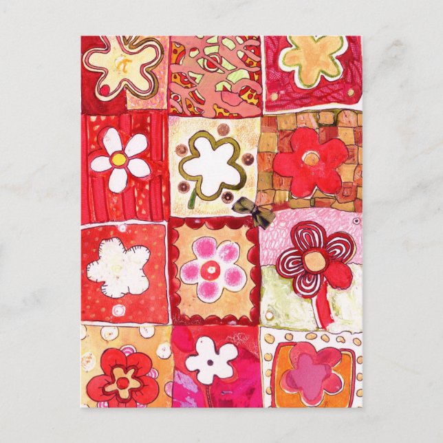 Carte postale de fleurs heureuses (Devant)