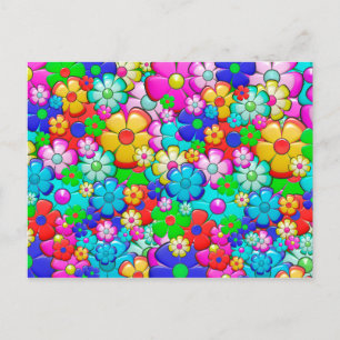 Carte postale de fleurs hippie