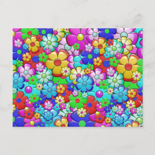 Carte postale de fleurs hippie (Devant)