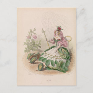 Carte postale de fleurs personnifiées