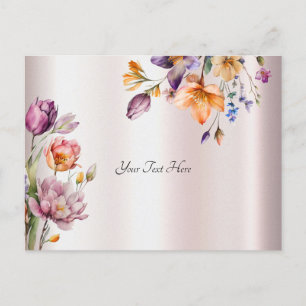 Carte postale de fleurs printanières colorées