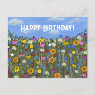 Carte postale de fleurs sauvages avec des margueri