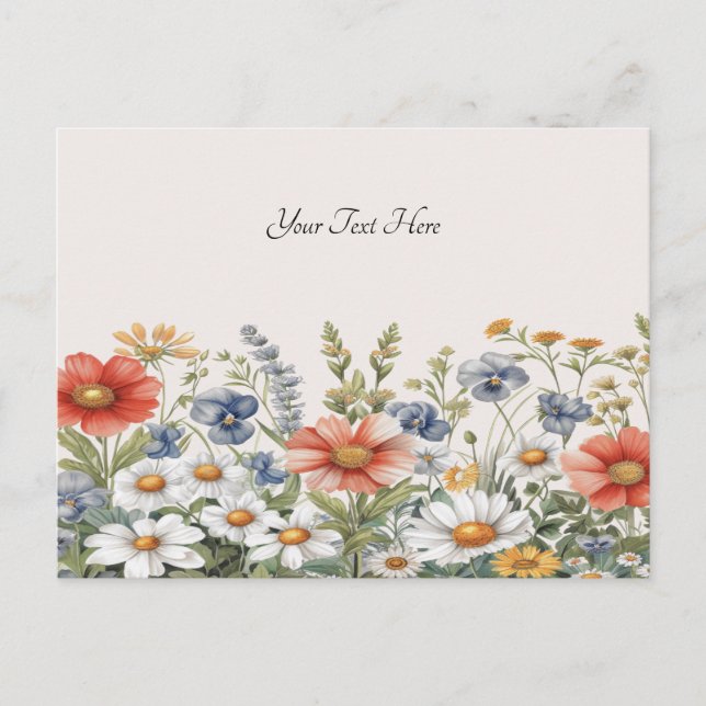 Carte postale de fleurs sauvages colorées (Devant)