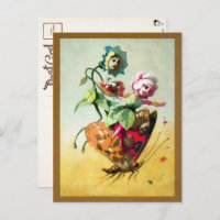 Carte postale de fleurs victoriennes chevauchant u