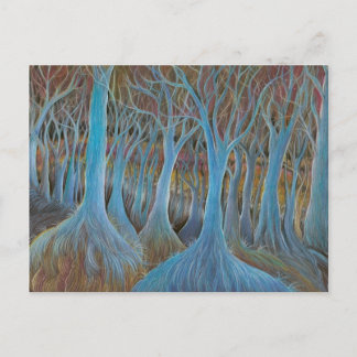Carte postale "de forêt bleue d'arbre"