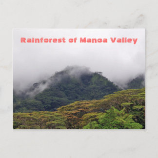 Carte postale de forêt tropicale de vallée de