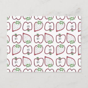 Carte postale de fraise à la pomme