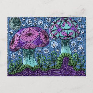 Carte postale de galaxie de champignon