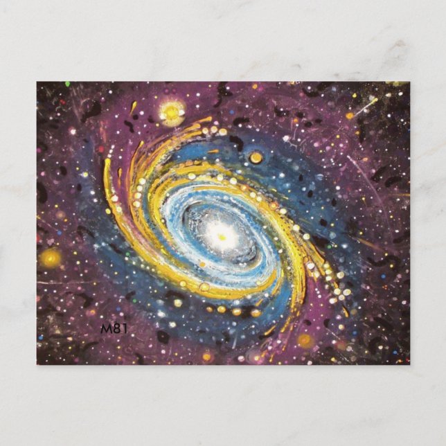 Carte postale de galaxie spirale M81 (Devant)