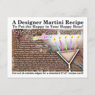 Carte postale de gâteau Martini au gâteau d'annive