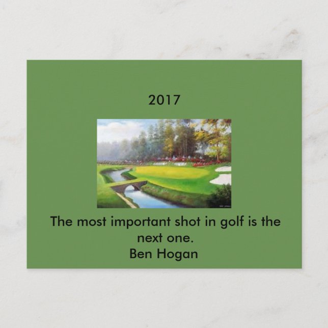 Carte postale de golf avec une citation de Ben Hog (Devant)