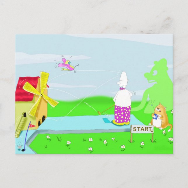 carte postale de golf fou (Devant)