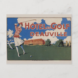 Carte postale de golf français Vintage au début de