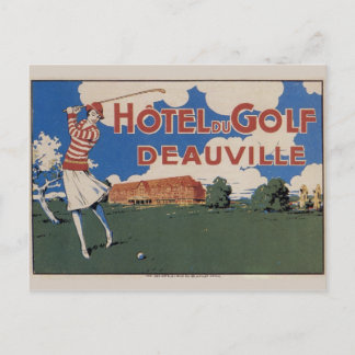 Carte postale de golf français Vintage au début de